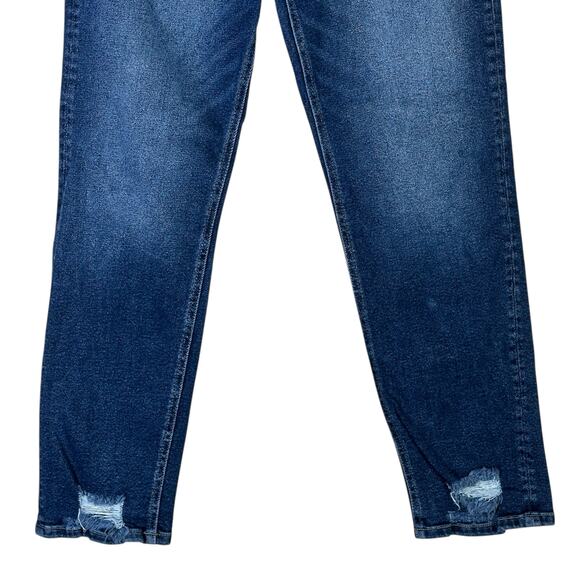 KanCan Distressed Boyfriend Jeans Womens 27 Dark Wash High Rise Stretch Frayed - Picture 4 of 7